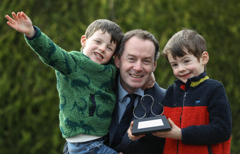Damien Eagers with his sons Dan (4) and Tom (5)