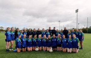The Dublin GAA trainers with members of St. Mary’s Saggart Ladies