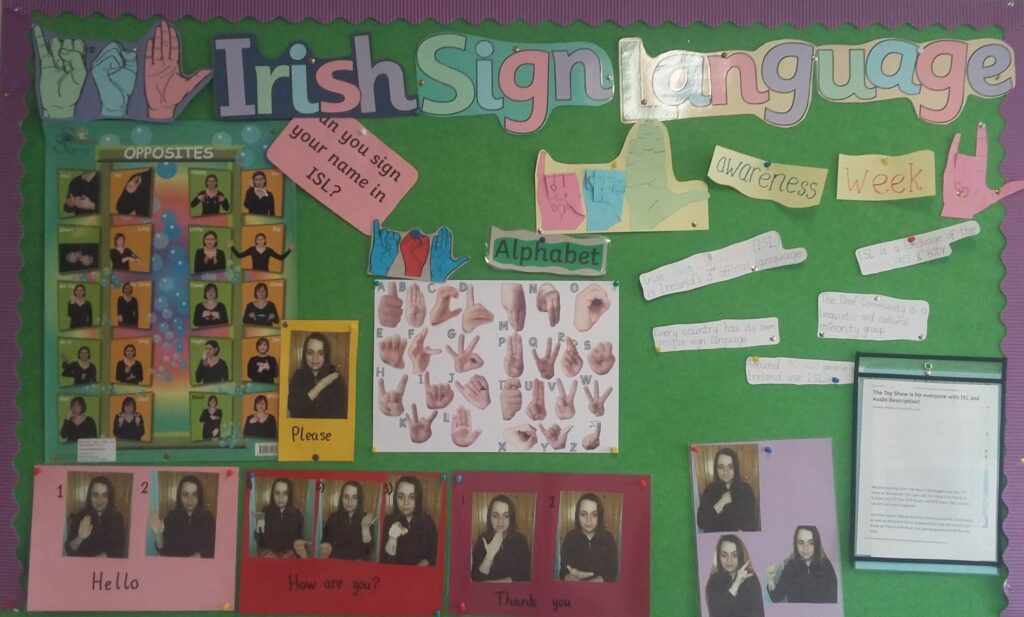 ISL Hub Noticeboard to promote ISL in Scoil Mhuire Girls N.S.