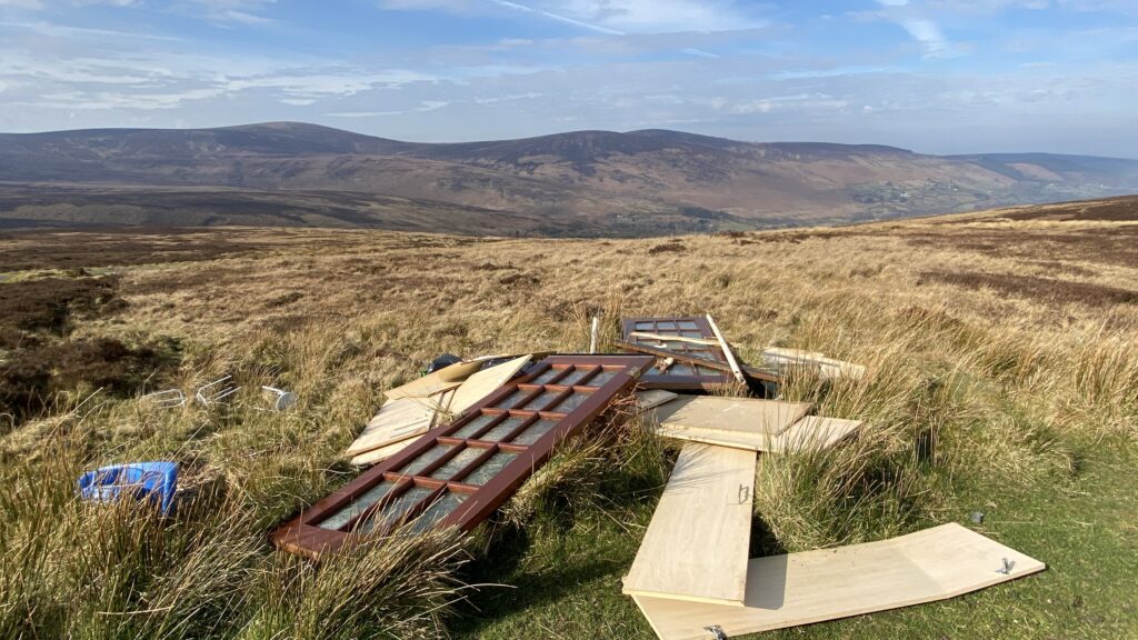 Illegal dumping in the wicklow dublin uplands